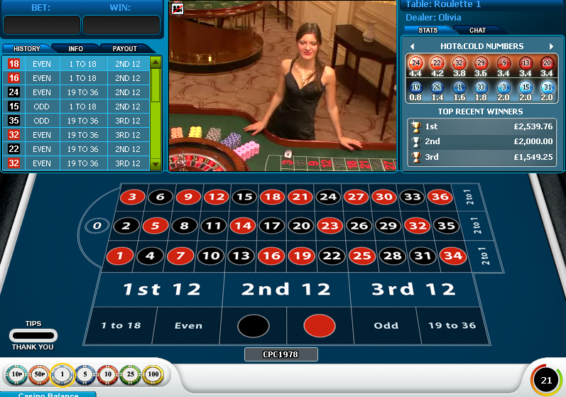 Live Casino Live Roulette on Roulette