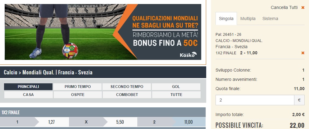 Snai Odds quote-snai